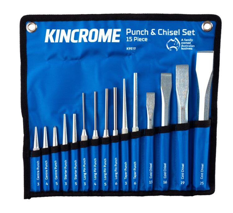 Kincrome Punch & Chisel Set 15 Piece K9510 Chisel Kincrome