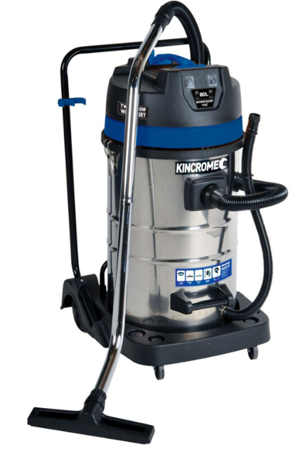 Kincrome Wet & Dry Workshop Vacuum 80L 240V / Twin 1000W KP705 Pick Up In Store Vacuum Cleaner Kincrome