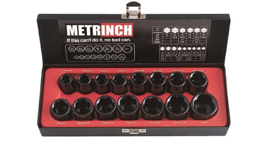 Metrinch Standard Impact Socket Set 1/2" Drive 15 Piece MET-2400 Socket Set Metrinch