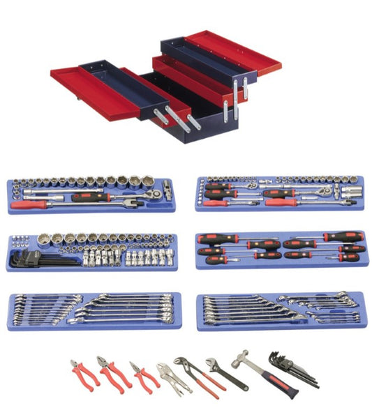 Genius 190 Piece 1/4", 3/8" & 1/2" Dr. Metric & SAE Starter Tool Set (with Portable Tool Box) MS-190TS Pick Up In Store Toolbox Genius