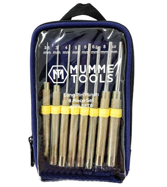 Mumme Long Pin Punches 8 Piece Set 4PPLSET8 punch set Mumme