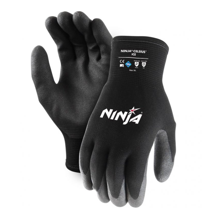 Ninja Glove Ice HPT Black Sizes Small to 2XL NIICEFRZRBK Gloves Ninja