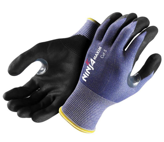 Ninja Maxim Cut 5 Gloves Blue Sizes Small to 2x Ex Large NIMAXIMC5BL000 Gloves Ninja