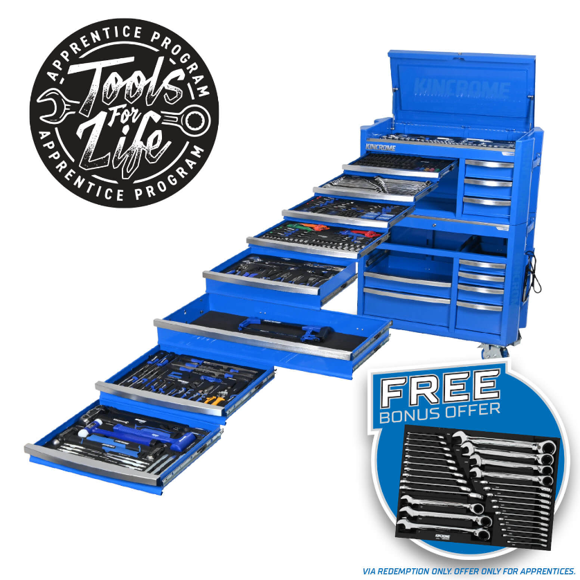 Kincrome CONTOUR Workshop Tool Kit 595 Piece 17 Drawer 42” Blue P1826 Pick Up In Store Tool Box Kincrome