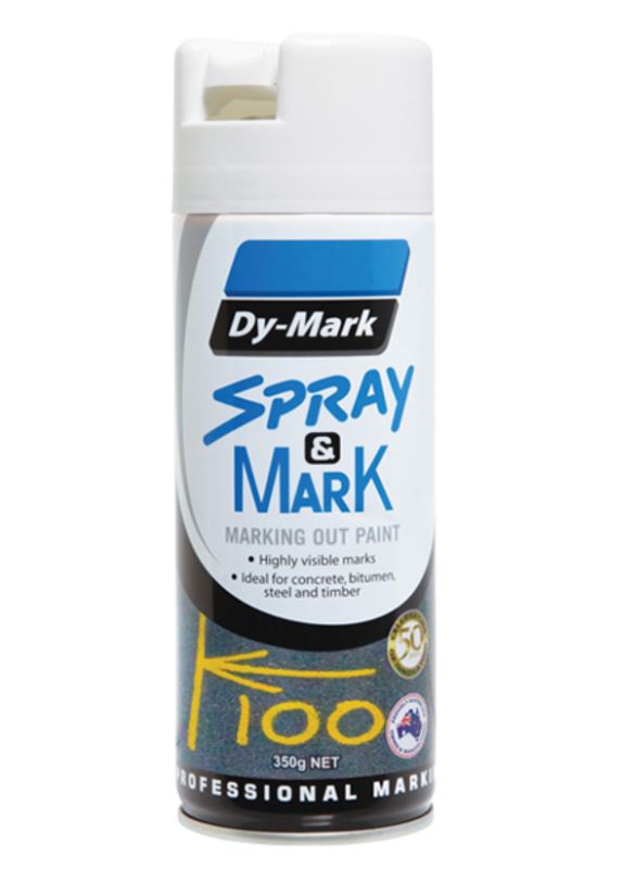 Dy-Mark WHITE- Spray & Mark Spray Can 350g 40013511 Pick Up In Store Paint Dy-Mark