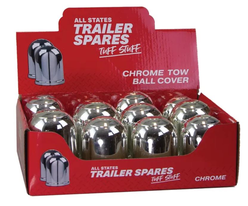 All States Trailer Tow Ball Cover Chrome x12 R1856 Tow Ball Cover All States Trailer Spares