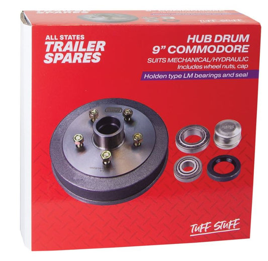 All States Trailer Commodore Hub Drum 9in Brg Seal Cap LM R1903A Hub Drum All States Trailer Spares