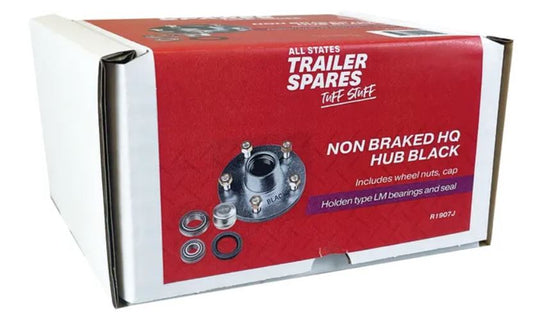 All States Trailer Non Braked HQ Hub Black LM R1907J Hub All States Trailer Spares