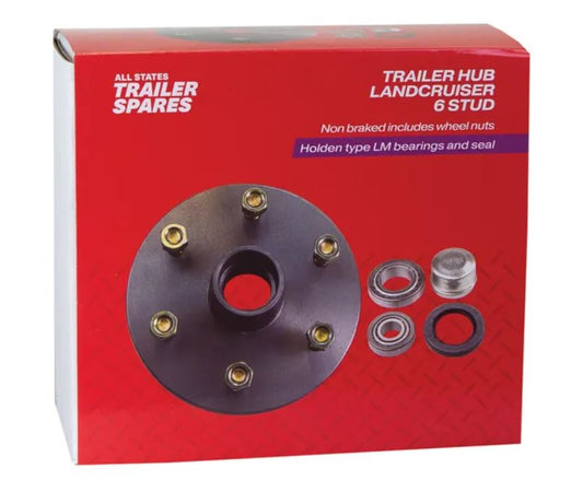 All States Trailer Hub Black Lazy 190mm - LC6(6x139.7) LM R1909J Hub All States Trailer Spares