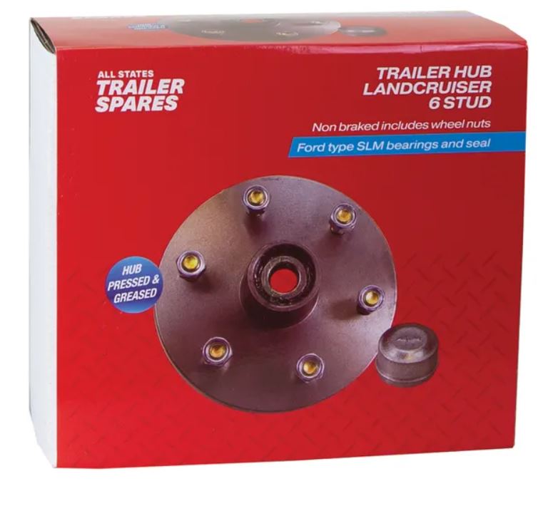 All States Trailer Hub Black Lazy 190mm - LC6(6x139.7)SLM R1909M Hub All States Trailer Spares