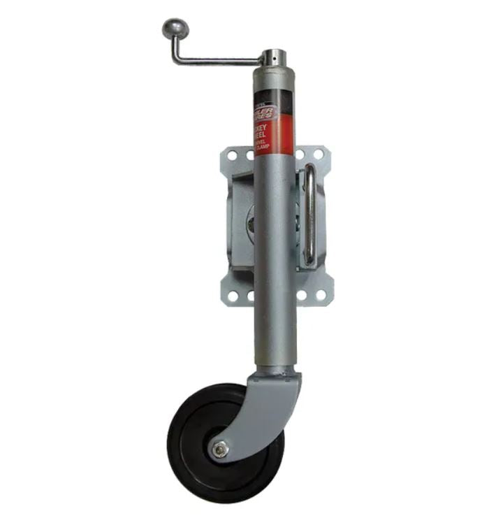 All States Trailer Jockey Wheel 6 inch Swivel with U bolt clamp 350kg R2112AC Pre-Order Now Jockey Wheel All States Trailer Spares