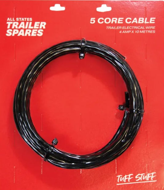 All States Trailer Cable 5 Core Coloured 4 Amp x 10 Mtrs R4102A Cable All States Trailer Spares