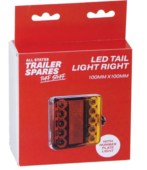 All States Trailer LED Tail Light Right Hand 100mm inc N/Plate Light R4122LEDRH light All States Trailer Spares