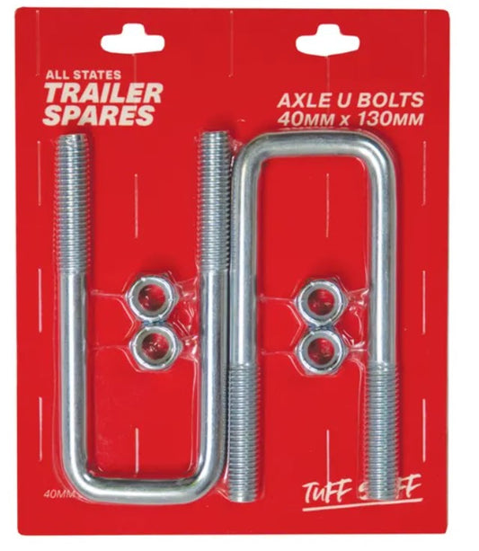 All States Trailer U Bolt 40 Square x 130mm w nuts x2 R5606 U Bolt All States Trailer Spares