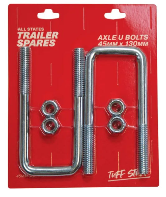 All States Trailer U Bolt 45 Square x 130mm w nuts x 2 R5608 U Bolt All States Trailer Spares