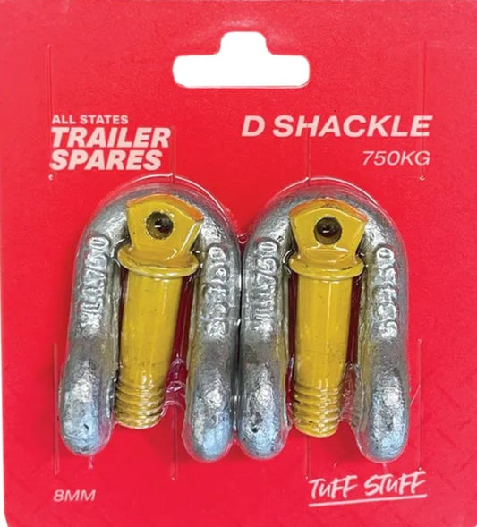 All States Trailer D Shackle 8mm GAL 750kg x 2 R6212 D Shackle All States Trailer Spares