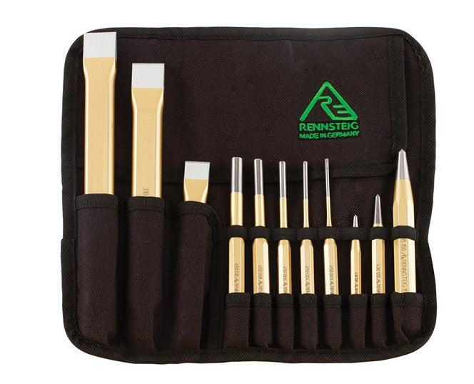 Rennsteig Chisel & Punch Tool Roll 11 Piece RCP11 punch set Rennsteig