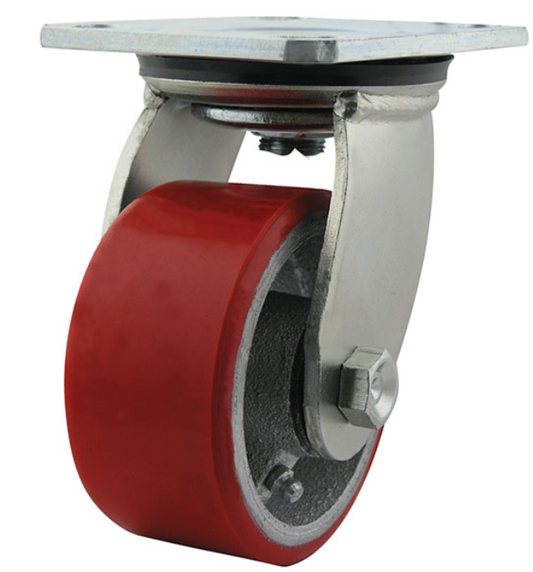 Polyurethane Tyred Cast Iron Centred Wheel 100mm 250kg Capacity Castor S4400 wheel Richmond Rolling Solutions