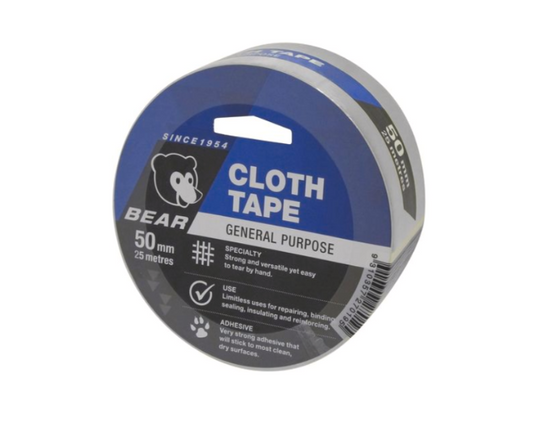 Bear Cloth Tape 50mm X 25m SILVER 66623336616 tape Bear