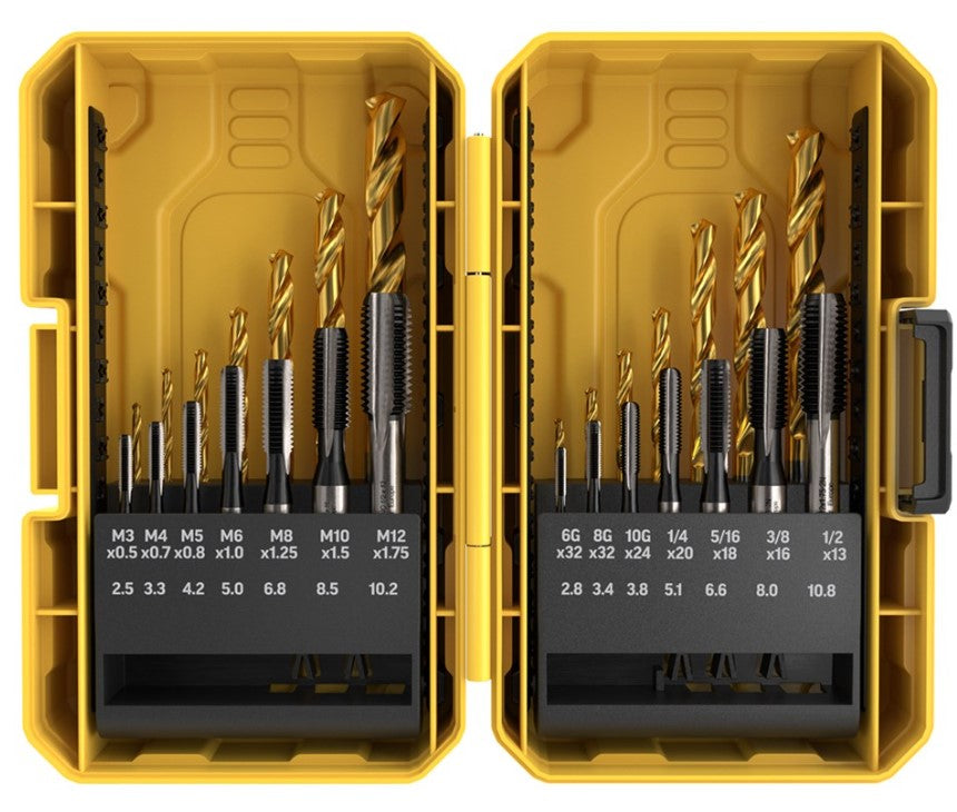 Alpha Gold Series Drill and Hand Tap Set 28 pc Tuffbox Pro + Bonus ATL001 SMUHT28TP-B Drill Bit Alpha