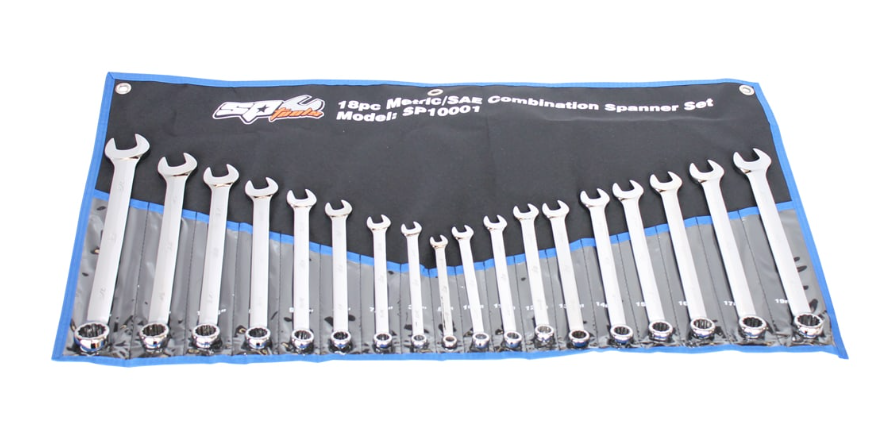 SP Tools Combination ROE Spanner Set - Metric/SAE 18pc SP10001 Spanner Set SP Tools