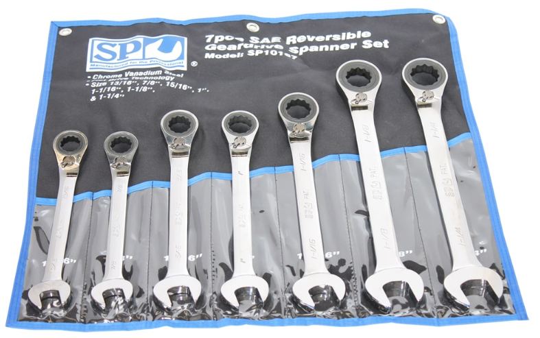 SP Tools Gear Drive ROE Spanner Set 15° Offset SAE 7pc SP10167 Spanner Set SP Tools