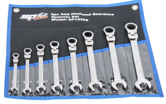 SP Tools Gear Drive ROE Spanner Set - Flex Head Jumbo - Metric- 8pc SP10318 Spanner Set SP Tools