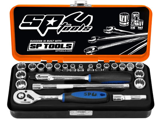 SP Tools 1/4"Dr Socket Set 12PT Metric SAE 23pc SP20100 Socket Set SP Tools