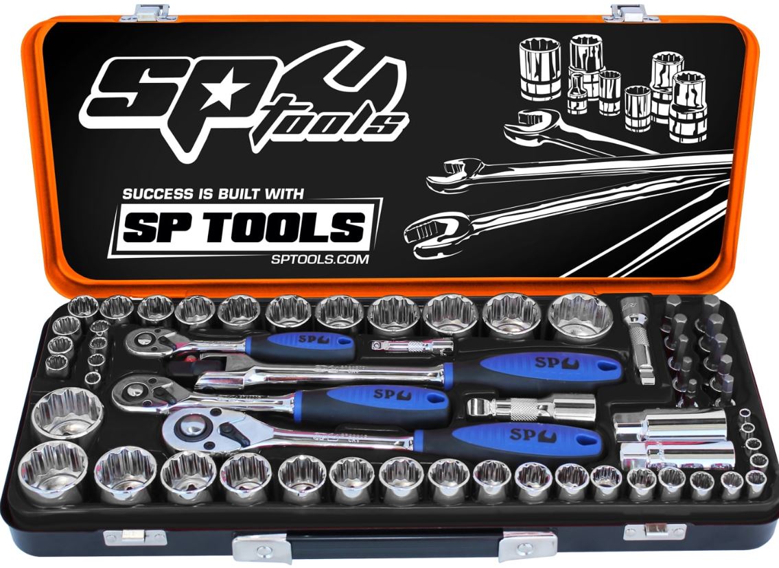 SP Tools 1/4"DR, 3/8"DR & 1/2"DR SOCKET SET 12PT METRIC/SAE 59PC SP20280 Pick Up In Store Socket Set SP Tools