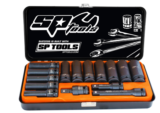 SP Tools 1/2"Dr Deep Impact Socket Set 6pt Metric 15pc SP20320 Socket Set SP Tools