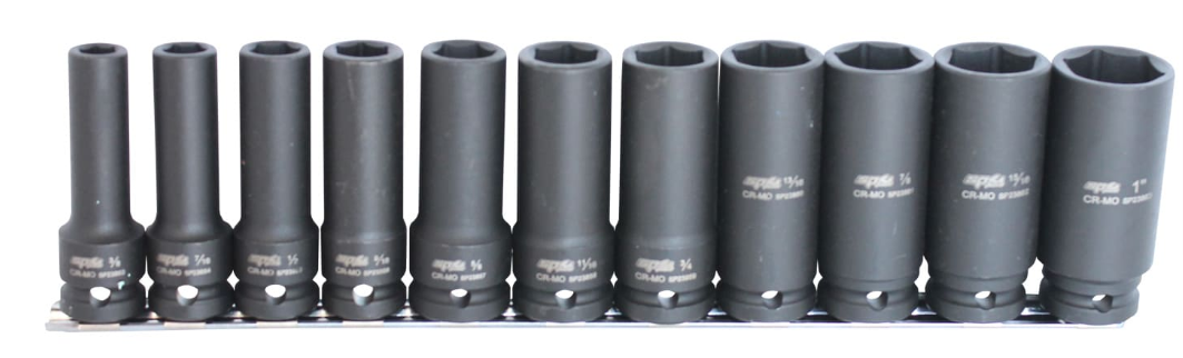 SP Tools 1/2"Dr Deep Impact Socket Rail Set - 6pt SAE - 11pc SP20361 Socket Set SP Tools