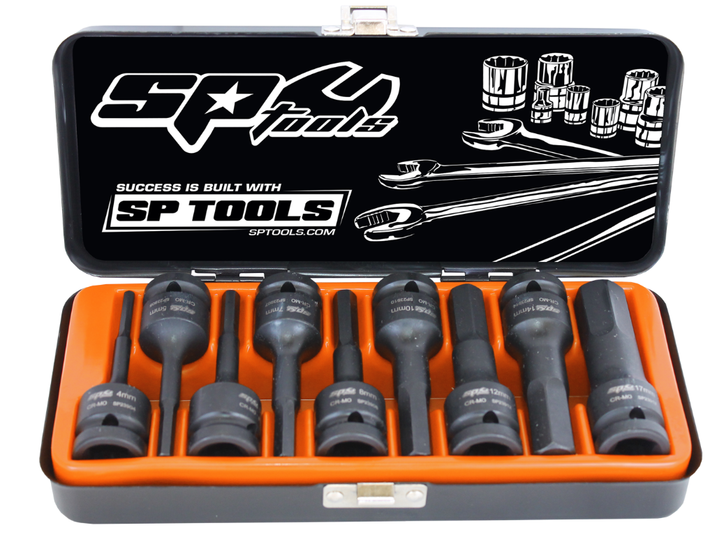 SP Tools 1/2"Dr Inhex Impact Socket Set - SAE - 9pc SP20375 Socket Set SP Tools