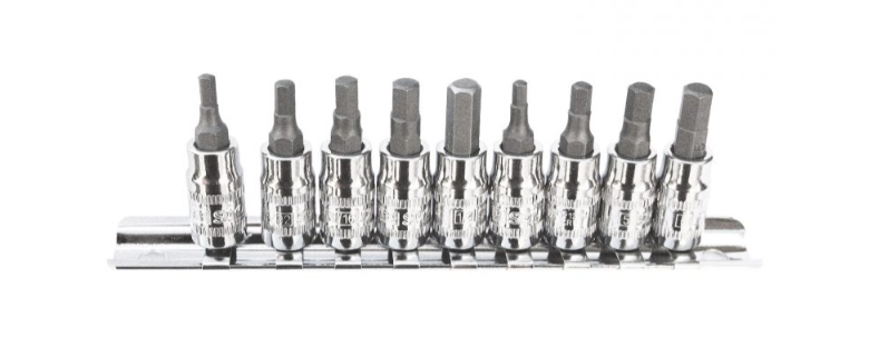 SP Tools 1/4″ & 3/8″ Square Drive Inhex Socket Rail Set 9 Piece Metric SP20545 Socket Set SP Tools