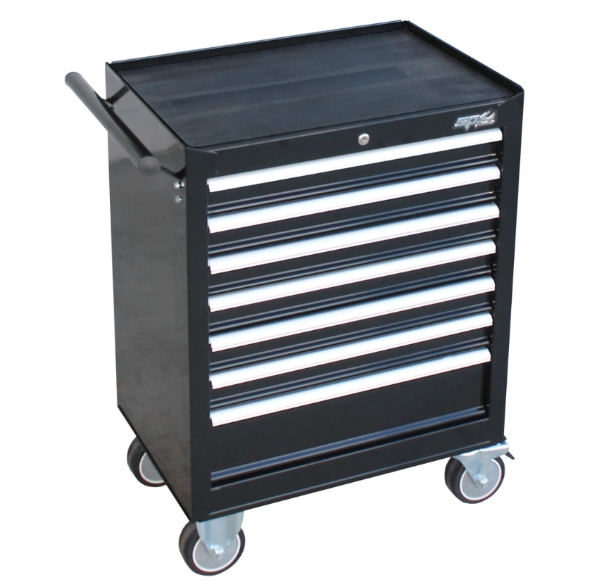 SP Tools Custom Series Roller Cabinet - 7 Drawer - Black/Chrome SP40104 Pick Up In Store Tool Box SP Tools