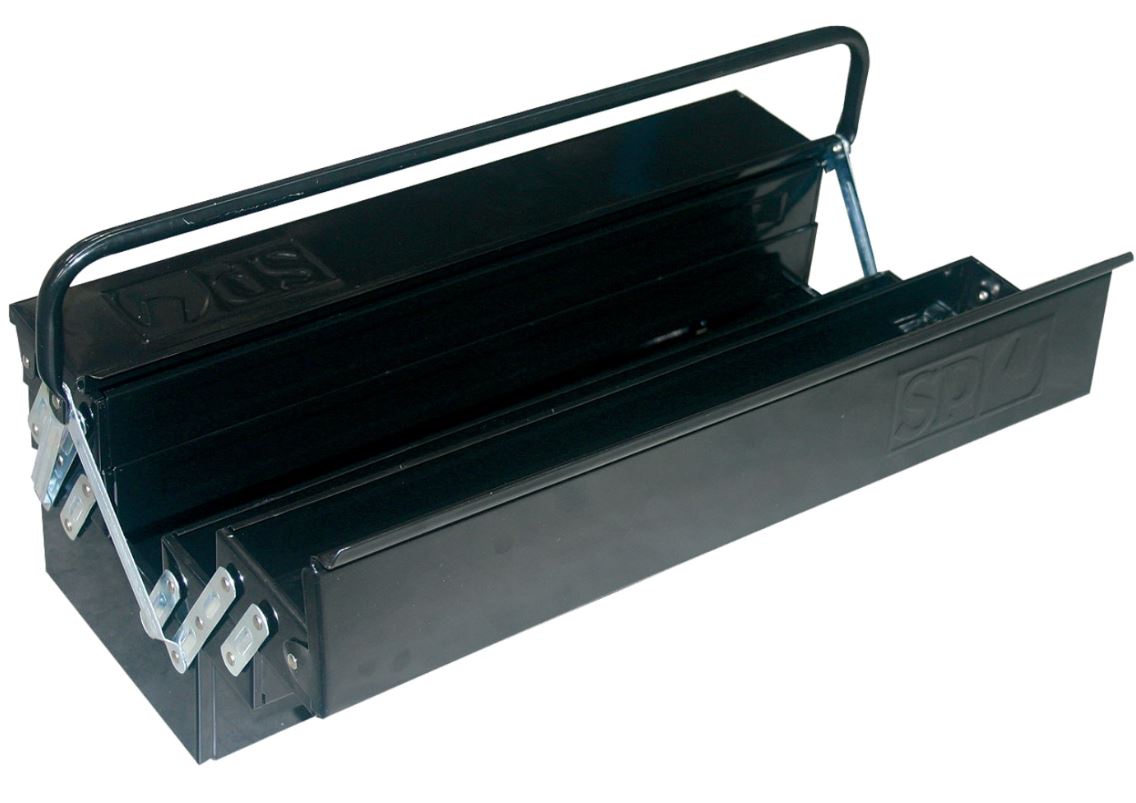 SP Tools Black Cantilever Tool Box 5 Tray 15 Litre 404mm SP40323 Pick Up In Store Toolbox SP Tools