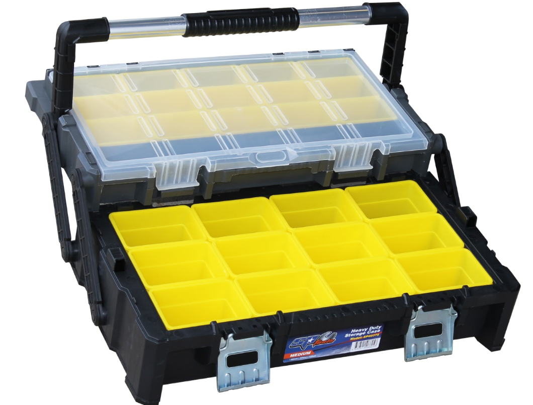 SP Tools Parts Organiser Heavy Duty Medium Storage Case W Handle SP40378 Tool Organiser SP Tools