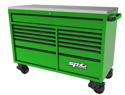 SP Tools USA Sumo Series Wide Roller Cabinet - 13 Drawer – Green/Black SP44725G Pick Up In Store Cabinet SP Tools