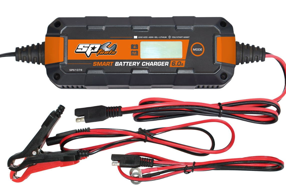 SP Tools Smart Battery Charger 8 Stage Multi Volt 6 & 12v -6A SP61078 Battery Charger SP Tools