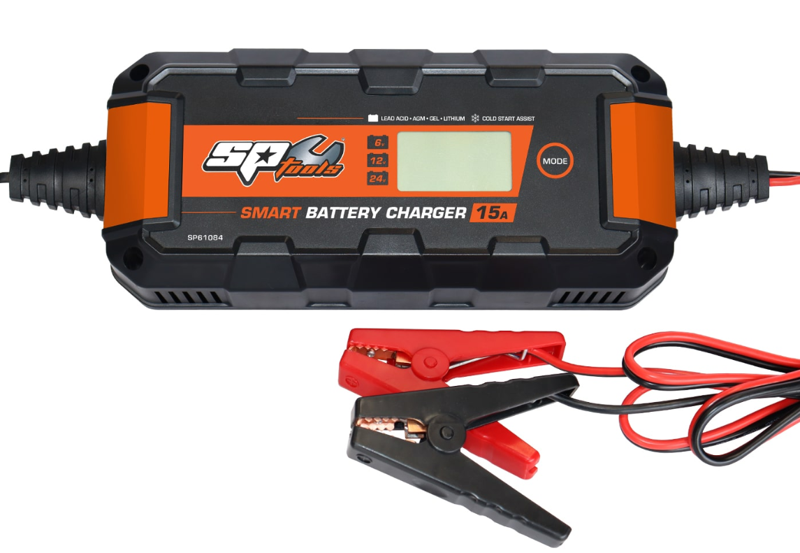 SP Tools Smart Battery Charger - 8 Stage Multi Volt - 6, 12v & 24v - 15A SP61084 Battery Charger SP Tools