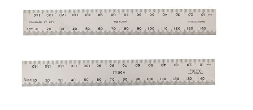 Toledo Stainless Steel Double Sided Rule Metric 150mm ST150M Ruler Toledo