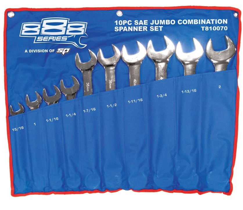 SP Tools 888 Combination 10pce SAE ROE Jumbo Spanner Set T810070 Pick Up In Store Spanner Set SP Tools