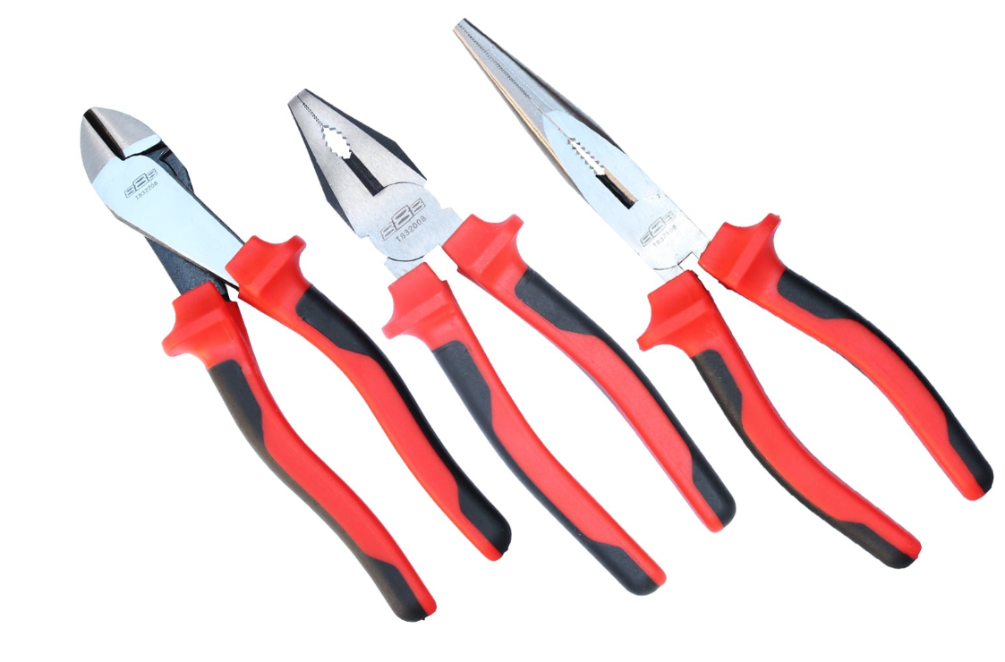 SP Tools 888 3 Piece Pliers Set Long Nose , Combination , Diagonal Cutters T832903 Plier and Cutters SP Tools