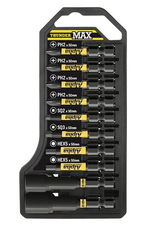 Alpha ThunderMax 10 Piece Impact Driver Bit Set TBS10TM Impact Driver Alpha