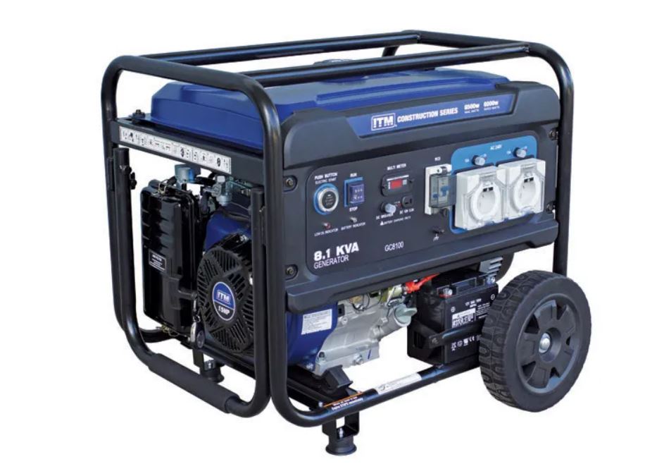 ITM 8.1 KVA Generator Petrol Construction, 6500 Watt Peak Electric Start W/Remote TM520-6500 Pick Up In Store Generator ITM