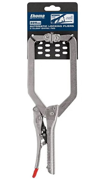 Ehoma Automatic Locking Plier, C Clamp Swivel Pad 225mm TM605-011 Clamp Ehoma