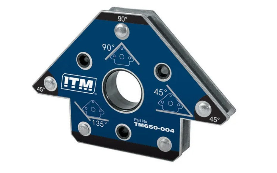 ITM Multi-Angle Welding Magnet, 35kgs Force, 100mm, 45°,90° & 135°, Compact & Powerful Ndfeb Magnet TM650-004 Welding Magnet ITM