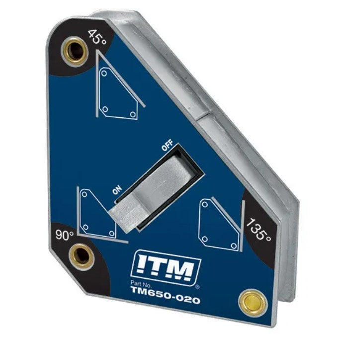 ITM Switchable Welding Magnet, 30kgs Force, 110mm, 45°, 90° & 135°, Powerful Ndfeb Magnet TM650-020 Welding Magnet ITM