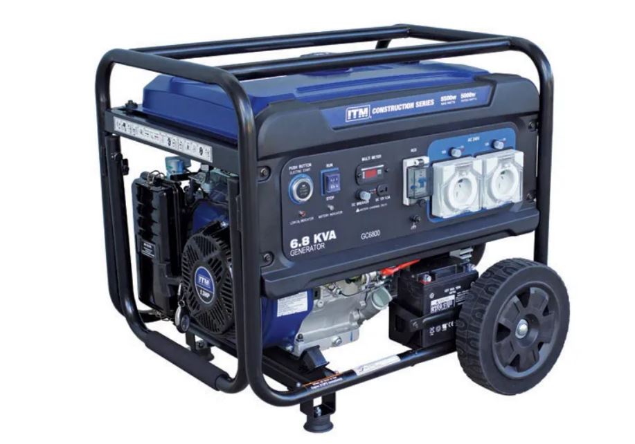 ITM 6.8KVA Generator Petrol Construction, 5500 Watt Peak Electric Start W/Remote TM520-5500 Pick Up In Store Generator ITM