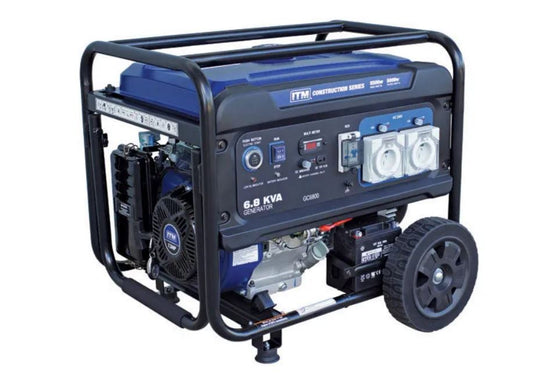 ITM 6.8KVA Generator Petrol Construction, 5500 Watt Peak Electric Start W/Remote TM520-5500 Pick Up In Store Generator ITM