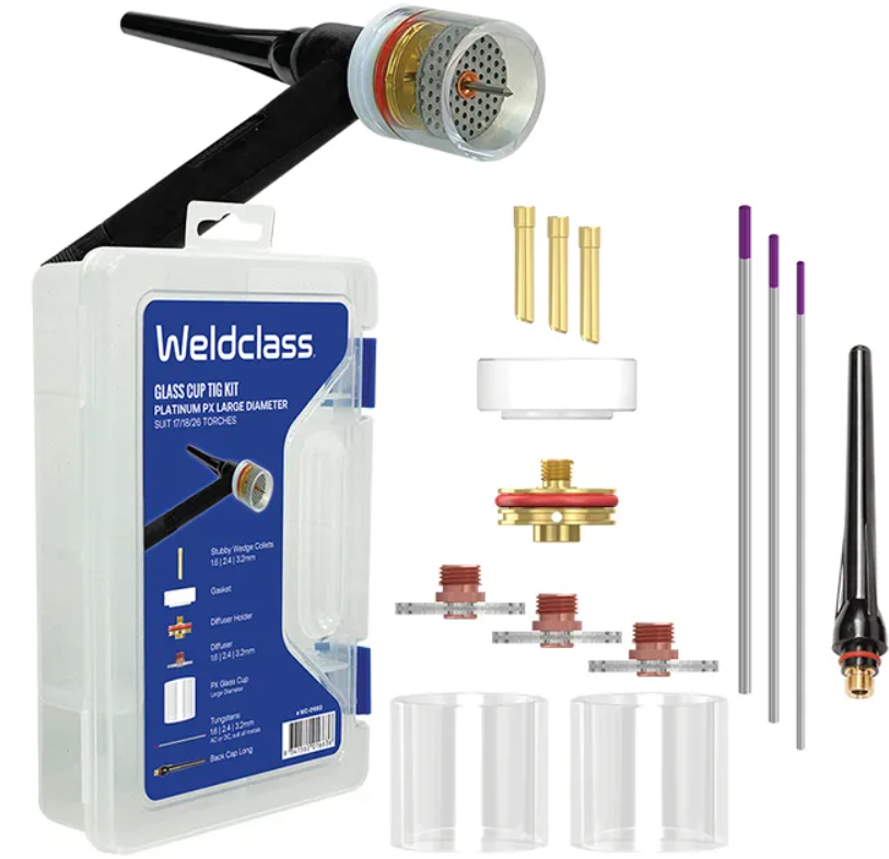 Weldclass TIG Parts Kit PX (Glass Cup) Series 17/18/26 LRG WC-01663 welding accessories Weldclass